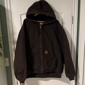 Carhartt Men's Dark Brown Hooded Jacket J130 DKB 3XL